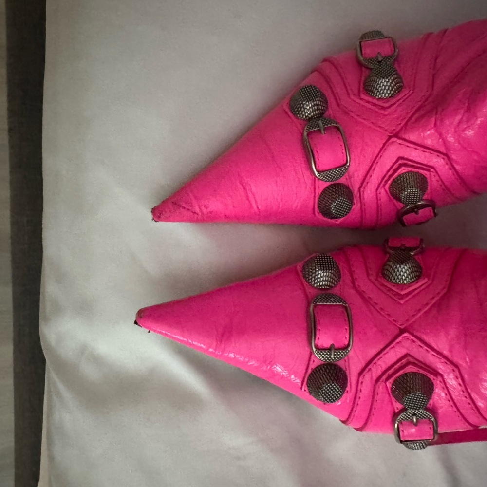 Balenciaga Neon Pink Heeled Boots - Picture 5 of 5